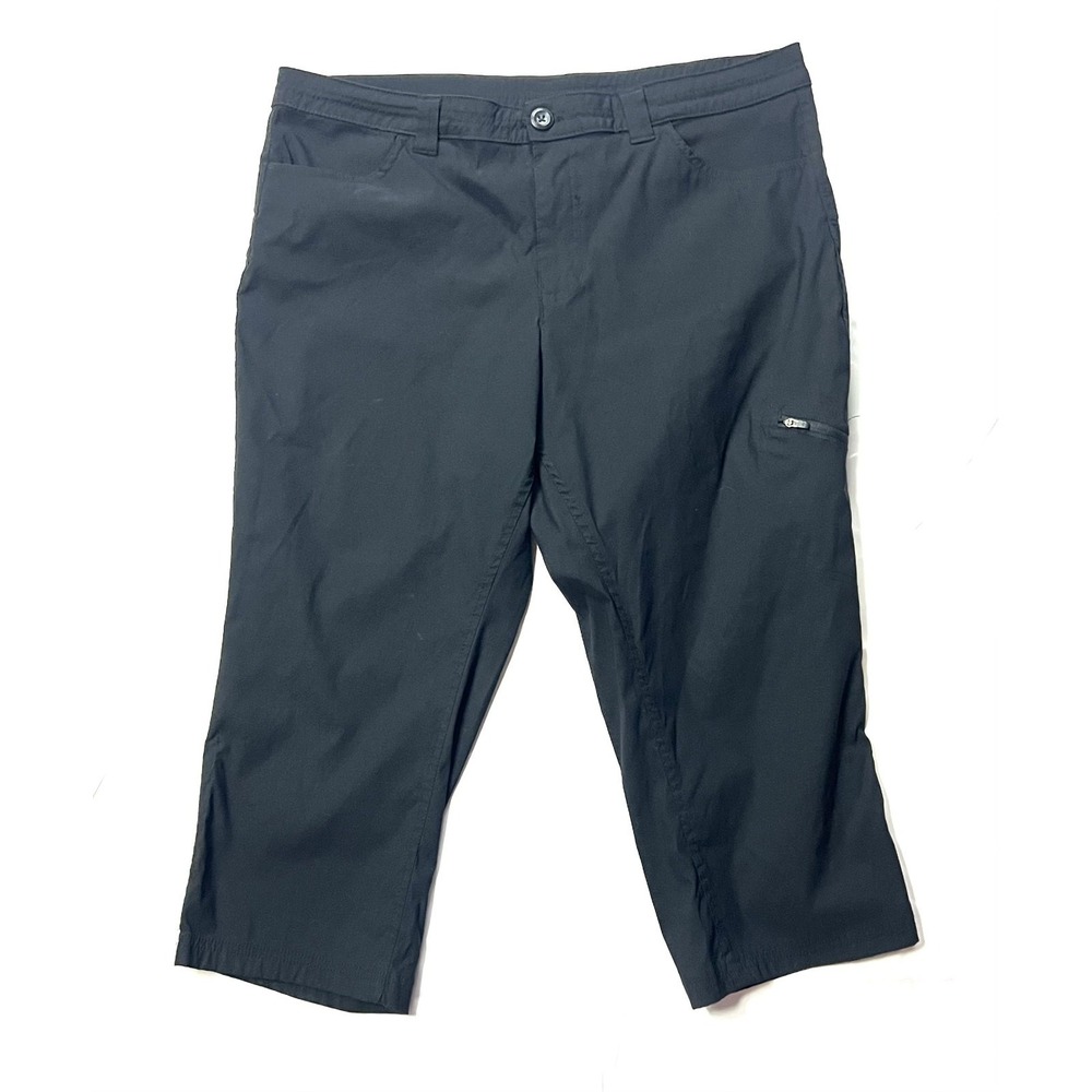 Eddie Bauer Women's 16 Black Guide Pro Stretch Capri Hiking Pants UPF 50